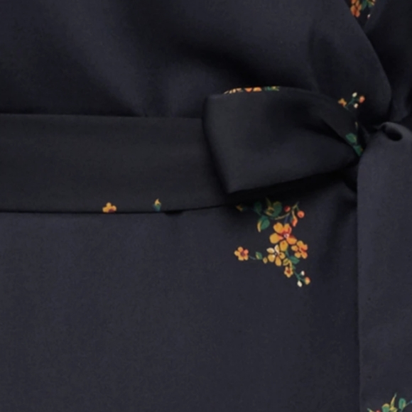 NWT Navy Wrap Floral Vintage Western Style Dress - Picture 11 of 11